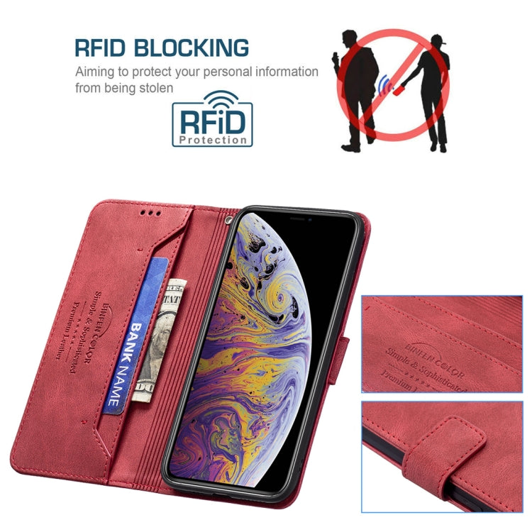 For iPhone XS Max Magnetic Clasp RFID Blocking Anti-Theft Leather Case with Holder & Card Slots & Wallet