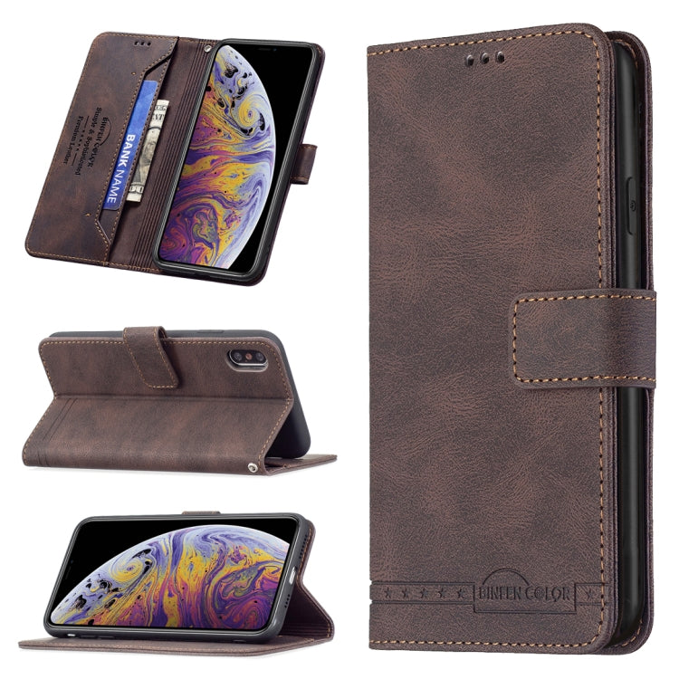 For iPhone XS Max Magnetic Clasp RFID Blocking Anti-Theft Leather Case with Holder & Card Slots & Wallet