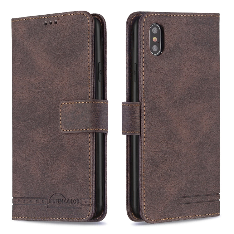For iPhone XS Max Magnetic Clasp RFID Blocking Anti-Theft Leather Case with Holder & Card Slots & Wallet