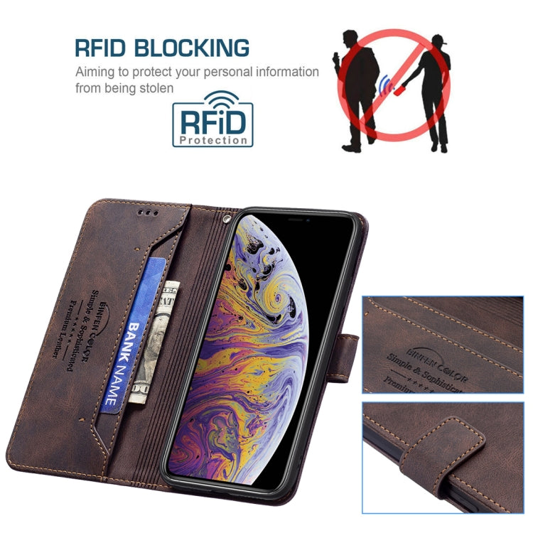 For iPhone XS Max Magnetic Clasp RFID Blocking Anti-Theft Leather Case with Holder & Card Slots & Wallet