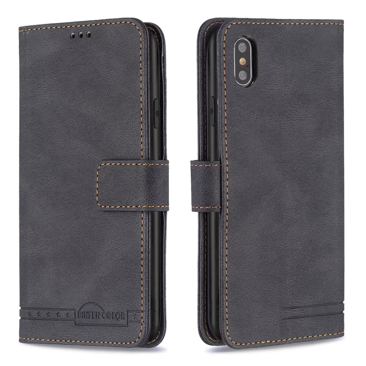 For iPhone XS Max Magnetic Clasp RFID Blocking Anti-Theft Leather Case with Holder & Card Slots & Wallet