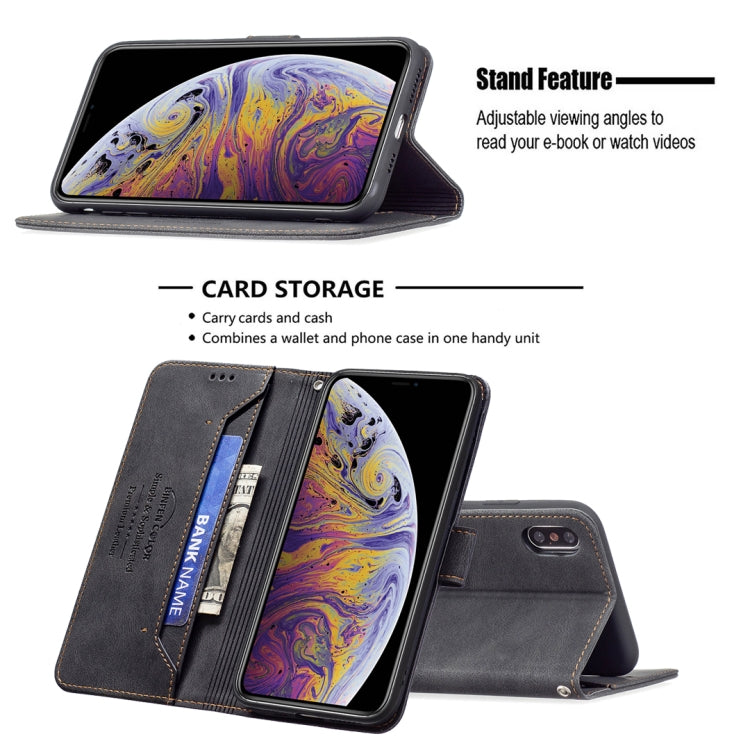 For iPhone XS Max Magnetic Clasp RFID Blocking Anti-Theft Leather Case with Holder & Card Slots & Wallet