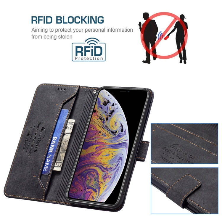 For iPhone XS Max Magnetic Clasp RFID Blocking Anti-Theft Leather Case with Holder & Card Slots & Wallet