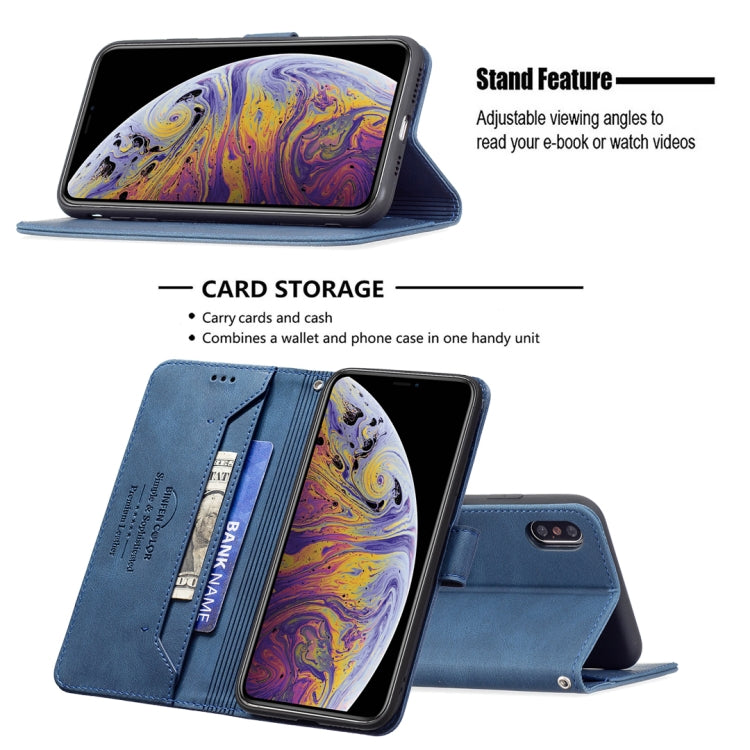 For iPhone XS Max Magnetic Clasp RFID Blocking Anti-Theft Leather Case with Holder & Card Slots & Wallet