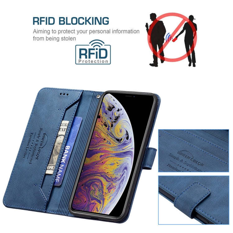 For iPhone XS Max Magnetic Clasp RFID Blocking Anti-Theft Leather Case with Holder & Card Slots & Wallet