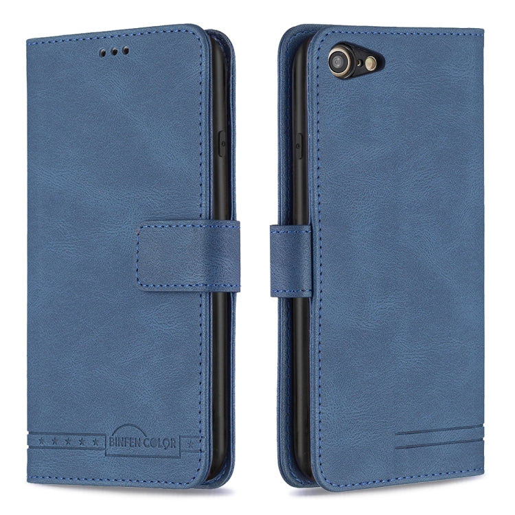 For iPhone SE 2022 / SE 2020 / 8 / 7 Magnetic Clasp RFID Blocking Anti-Theft Leather Case with Holder & Card Slots & Wallet