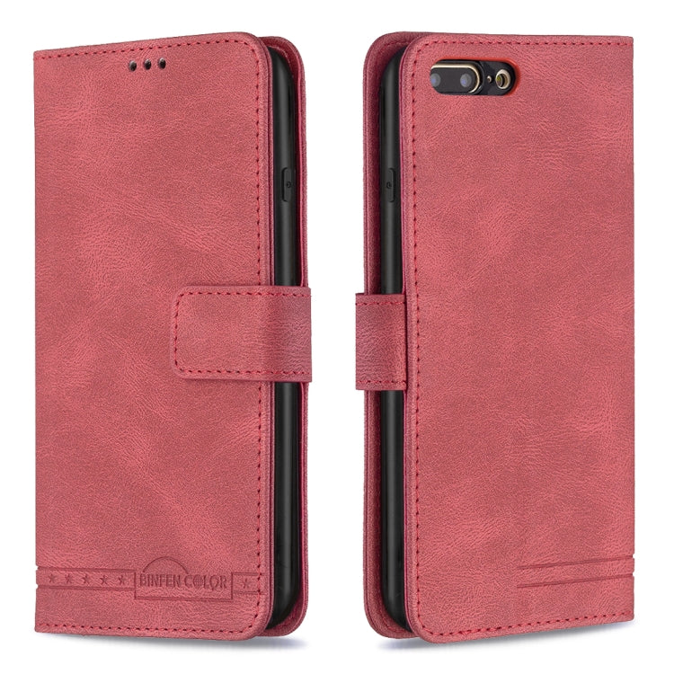Magnetic Clasp RFID Blocking Anti-Theft Leather Case with Holder & Card Slots & Wallet For iPhone 7 Plus / 8 Plus