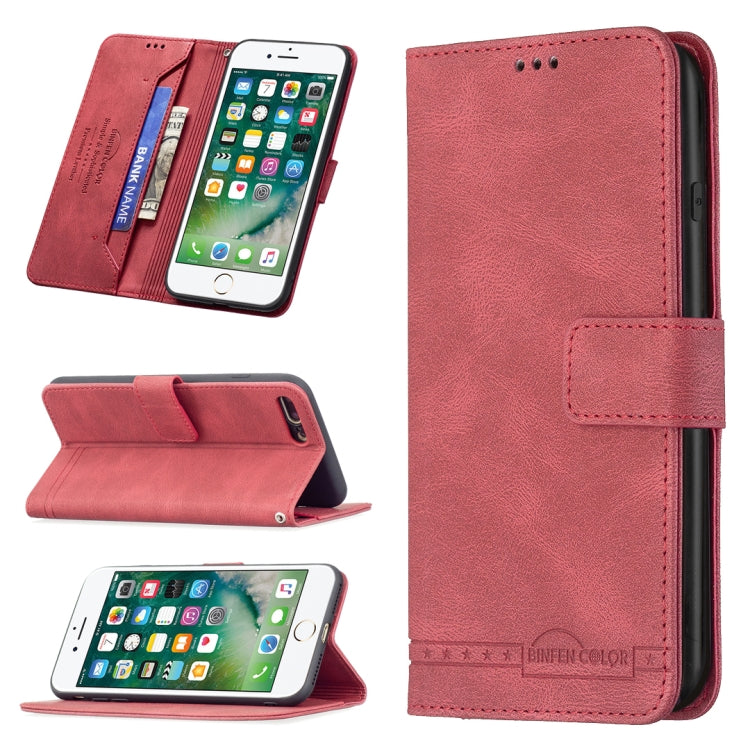 Magnetic Clasp RFID Blocking Anti-Theft Leather Case with Holder & Card Slots & Wallet For iPhone 7 Plus / 8 Plus