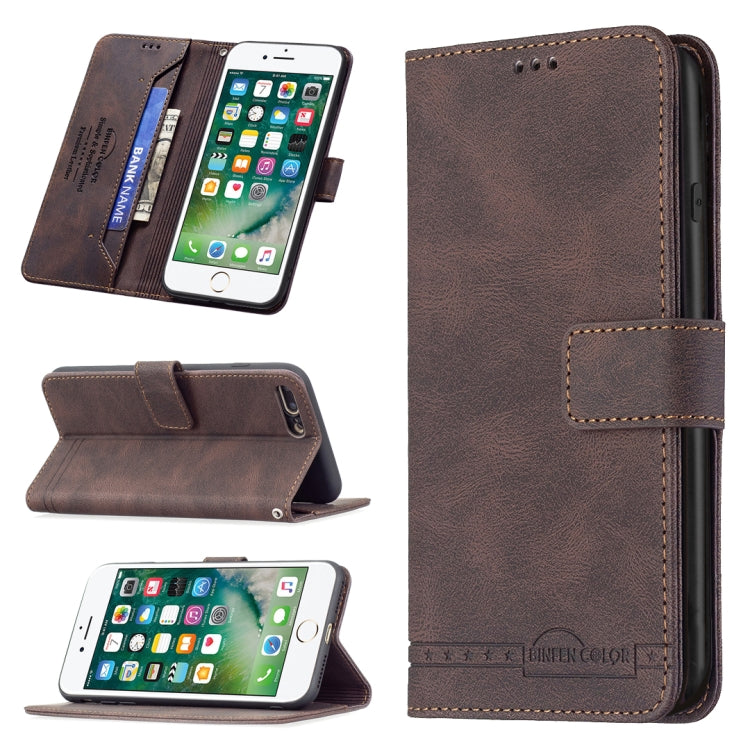 Magnetic Clasp RFID Blocking Anti-Theft Leather Case with Holder & Card Slots & Wallet For iPhone 7 Plus / 8 Plus