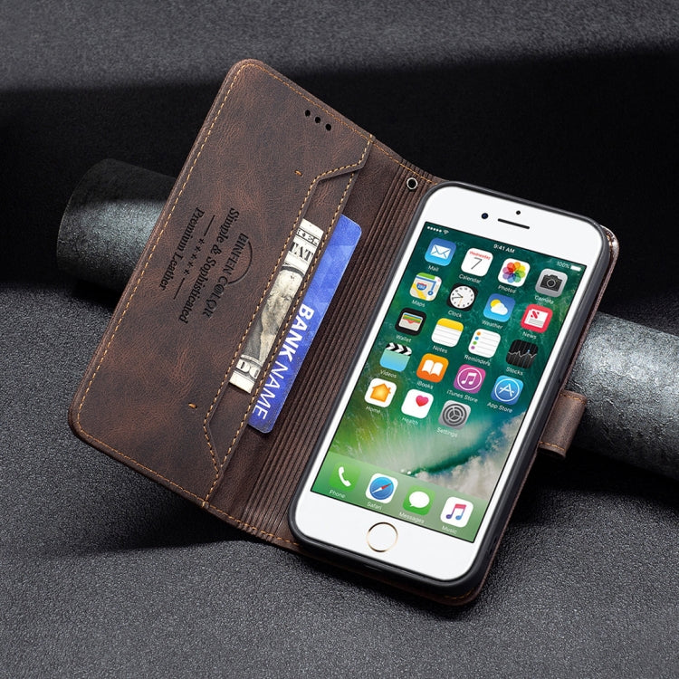 Magnetic Clasp RFID Blocking Anti-Theft Leather Case with Holder & Card Slots & Wallet For iPhone 7 Plus / 8 Plus