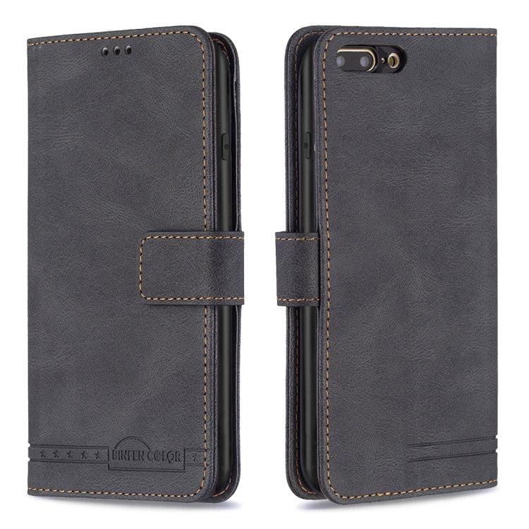 Magnetic Clasp RFID Blocking Anti-Theft Leather Case with Holder & Card Slots & Wallet For iPhone 7 Plus / 8 Plus