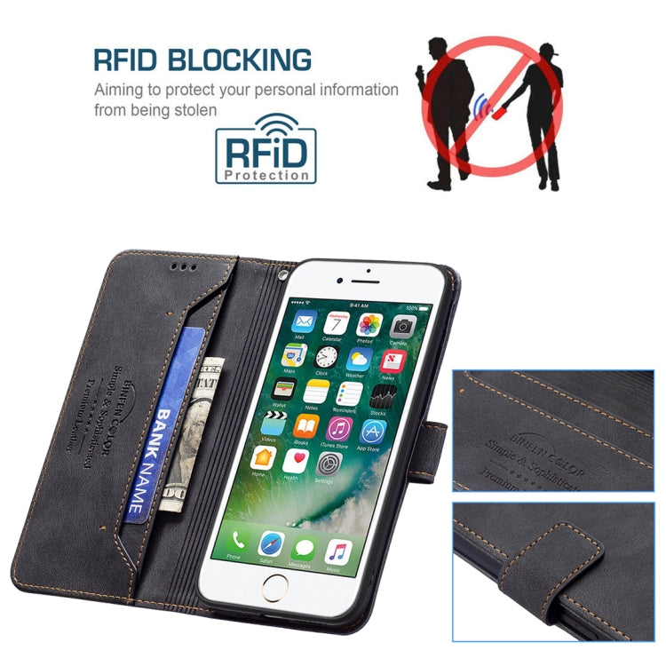 Magnetic Clasp RFID Blocking Anti-Theft Leather Case with Holder & Card Slots & Wallet For iPhone 7 Plus / 8 Plus