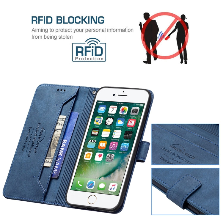 Magnetic Clasp RFID Blocking Anti-Theft Leather Case with Holder & Card Slots & Wallet For iPhone 7 Plus / 8 Plus