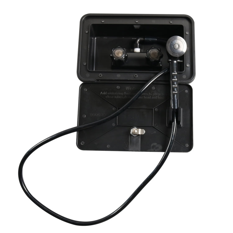 A6622-02 Black RV External Shower Box Head with Hose