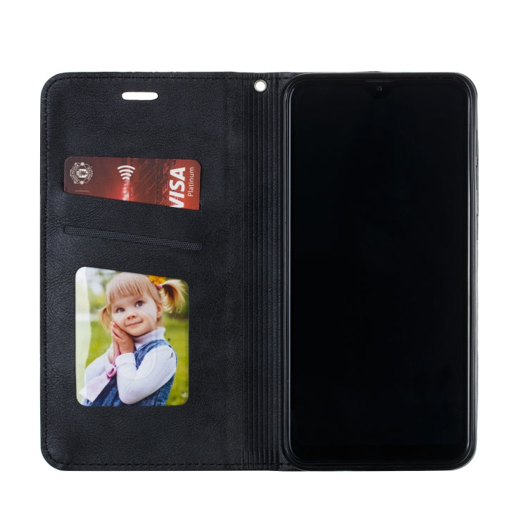 For Galaxy A10 Splicing Color Magnetic Hem Horizontal Flip Leather Case with Holder & Card Slots