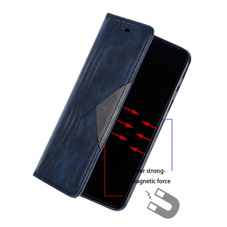 For Galaxy A10 Splicing Color Magnetic Hem Horizontal Flip Leather Case with Holder & Card Slots