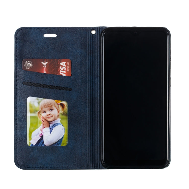 For Galaxy A10 Splicing Color Magnetic Hem Horizontal Flip Leather Case with Holder & Card Slots