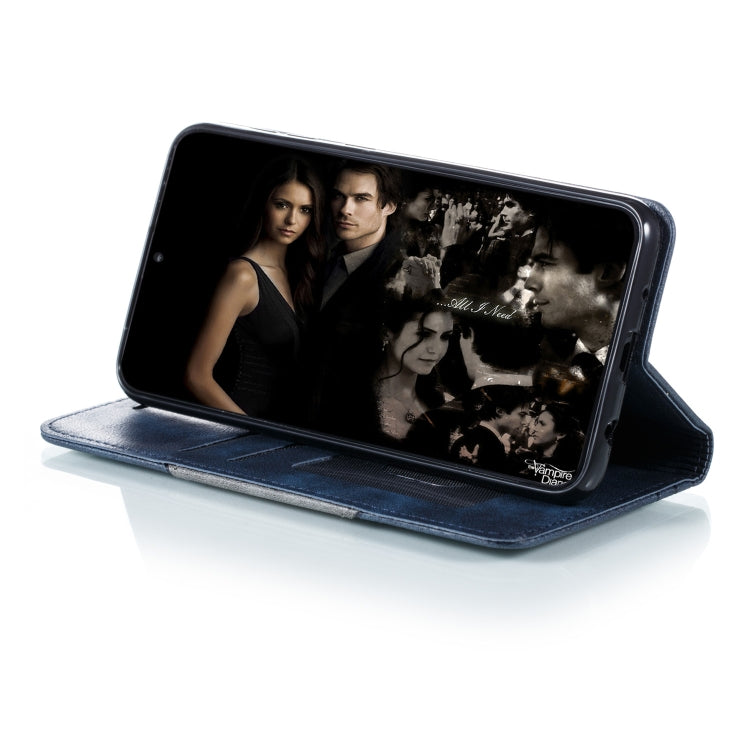 For Galaxy A10 Splicing Color Magnetic Hem Horizontal Flip Leather Case with Holder & Card Slots