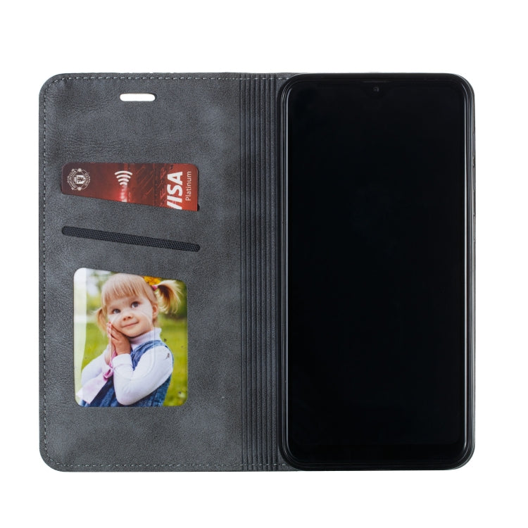 For Galaxy A10 Splicing Color Magnetic Hem Horizontal Flip Leather Case with Holder & Card Slots