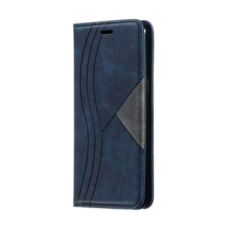 For Galaxy A10s Splicing Color Magnetic Hem Horizontal Flip Leather Case with Holder & Card Slots