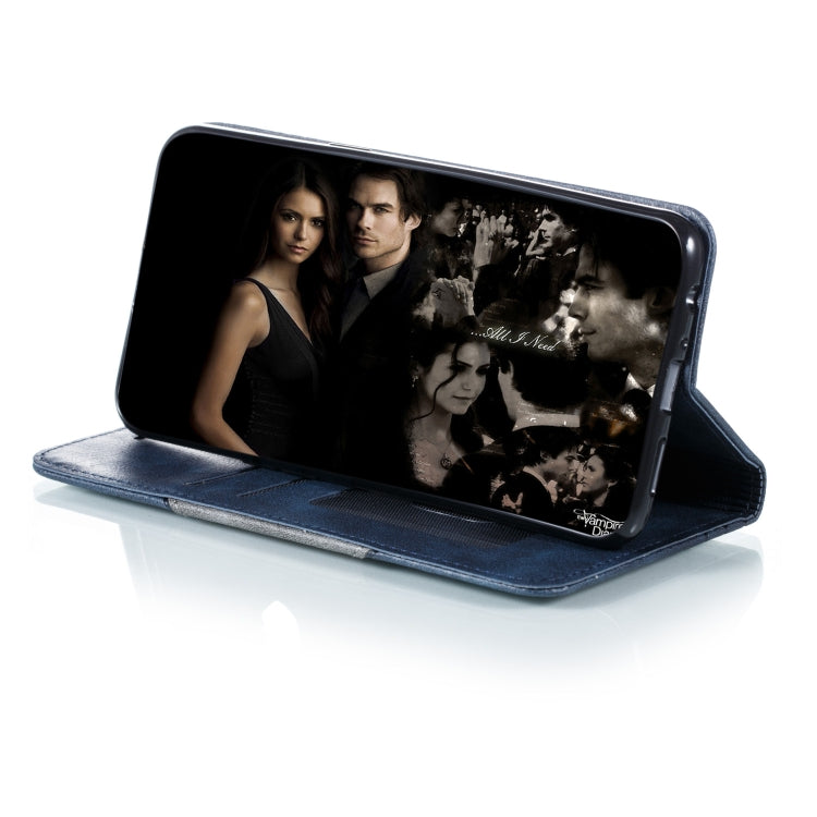 For Galaxy A10s Splicing Color Magnetic Hem Horizontal Flip Leather Case with Holder & Card Slots