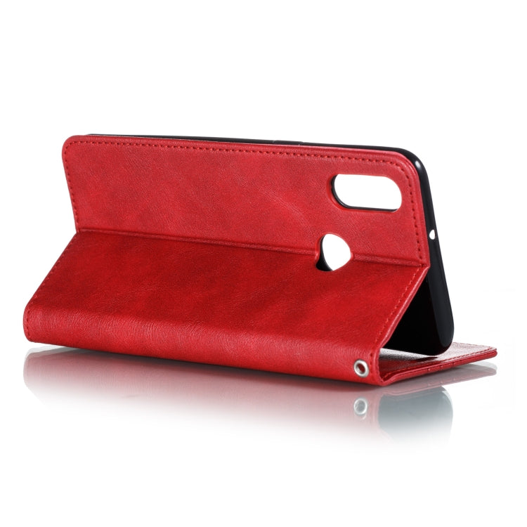 For Galaxy A10s Splicing Color Magnetic Hem Horizontal Flip Leather Case with Holder & Card Slots