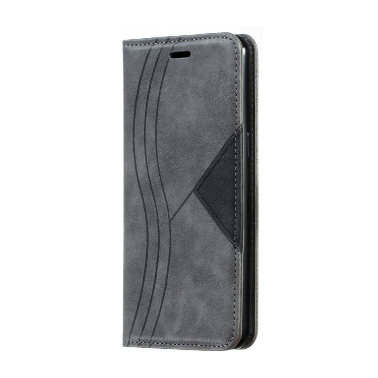 For Galaxy A10s Splicing Color Magnetic Hem Horizontal Flip Leather Case with Holder & Card Slots