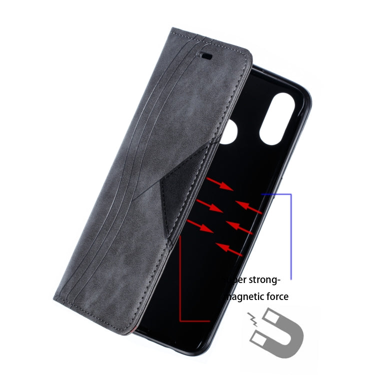 For Galaxy A10s Splicing Color Magnetic Hem Horizontal Flip Leather Case with Holder & Card Slots