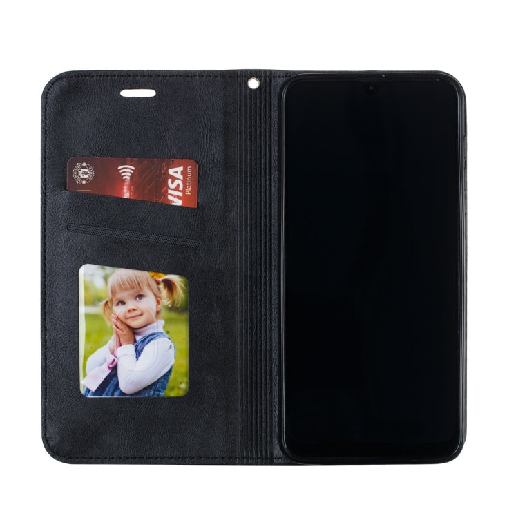 For Galaxy A20 / A30 Splicing Color Magnetic Hem Horizontal Flip Leather Case with Holder & Card Slots