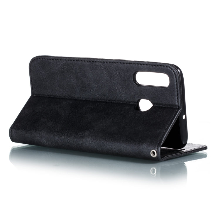 For Galaxy A20 / A30 Splicing Color Magnetic Hem Horizontal Flip Leather Case with Holder & Card Slots