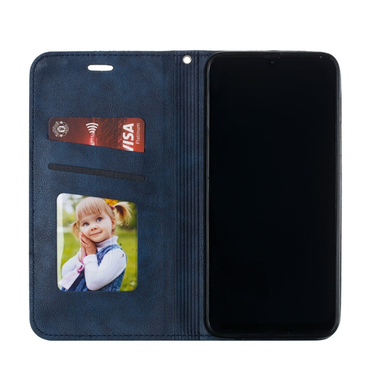 For Galaxy A20 / A30 Splicing Color Magnetic Hem Horizontal Flip Leather Case with Holder & Card Slots