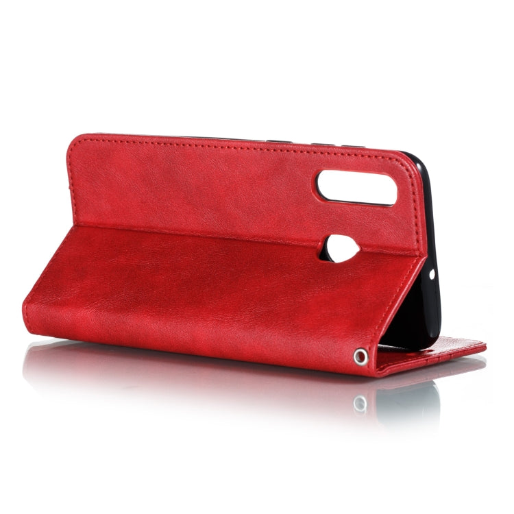 For Galaxy A20 / A30 Splicing Color Magnetic Hem Horizontal Flip Leather Case with Holder & Card Slots
