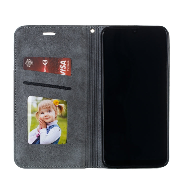 For Galaxy A20 / A30 Splicing Color Magnetic Hem Horizontal Flip Leather Case with Holder & Card Slots