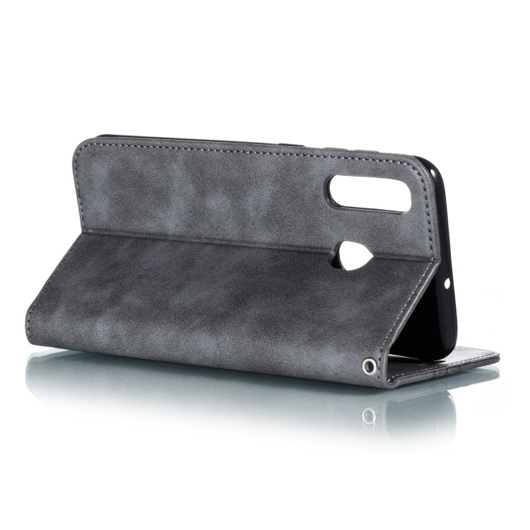 For Galaxy A20 / A30 Splicing Color Magnetic Hem Horizontal Flip Leather Case with Holder & Card Slots