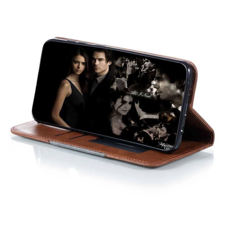 For Galaxy A20 / A30 Splicing Color Magnetic Hem Horizontal Flip Leather Case with Holder & Card Slots