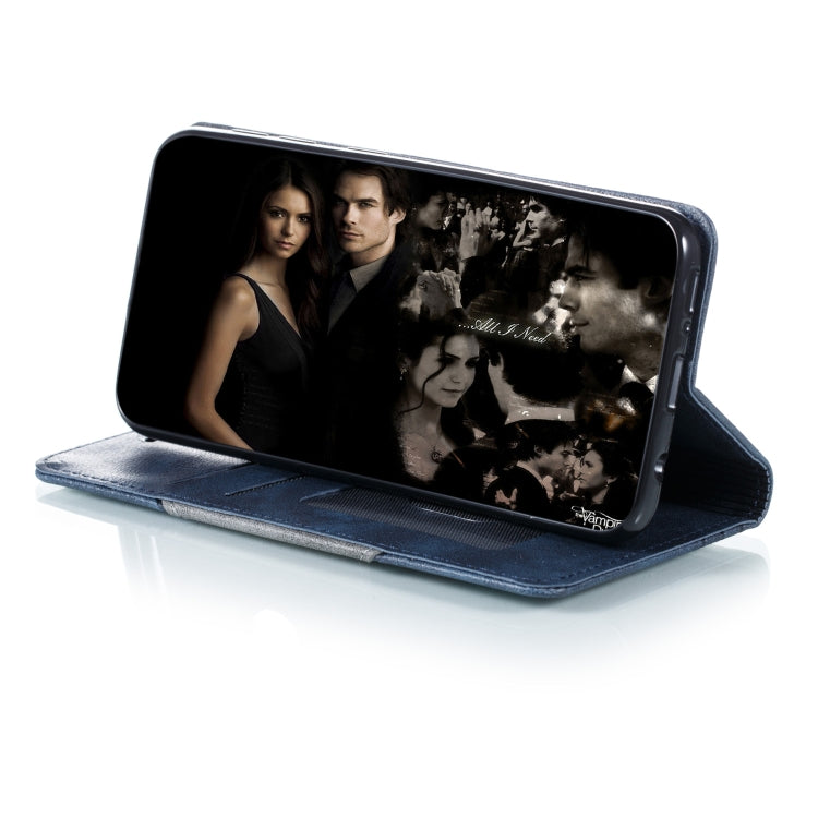 For Galaxy A20e Splicing Color Magnetic Hem Horizontal Flip Leather Case with Holder & Card Slots