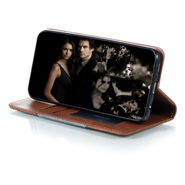 For Galaxy A20e Splicing Color Magnetic Hem Horizontal Flip Leather Case with Holder & Card Slots