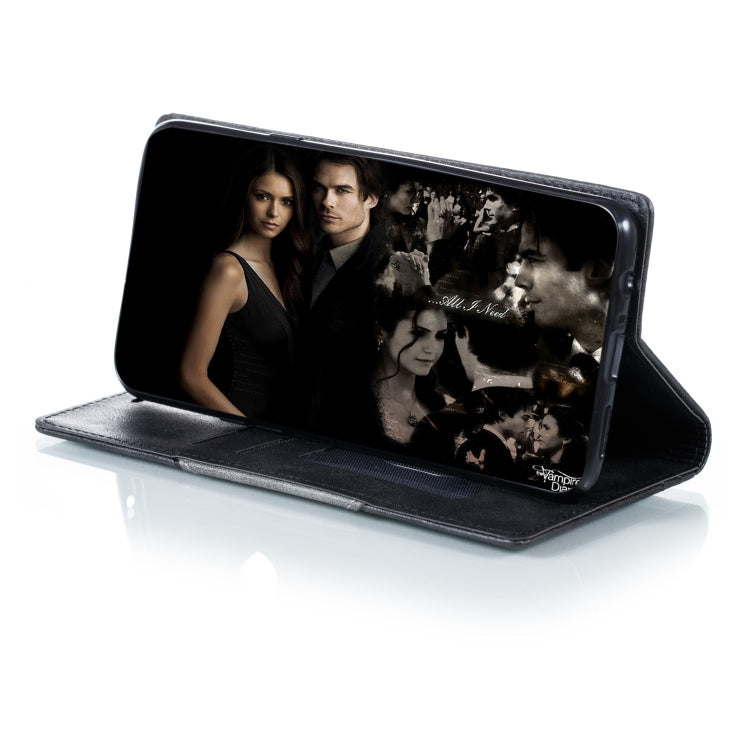 For Galaxy A20s Splicing Color Magnetic Hem Horizontal Flip Leather Case with Holder & Card Slots