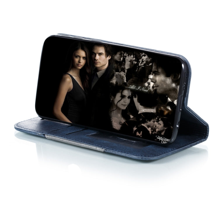 For Galaxy A40 Splicing Color Magnetic Hem Horizontal Flip Leather Case with Holder & Card Slots