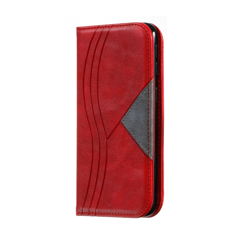 For Galaxy A40 Splicing Color Magnetic Hem Horizontal Flip Leather Case with Holder & Card Slots