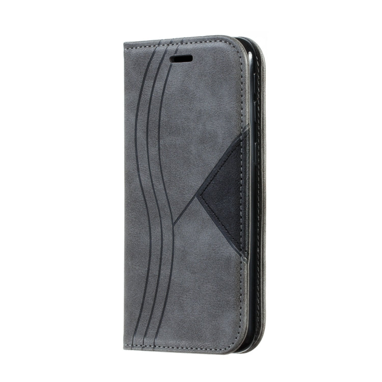 For Galaxy A40 Splicing Color Magnetic Hem Horizontal Flip Leather Case with Holder & Card Slots
