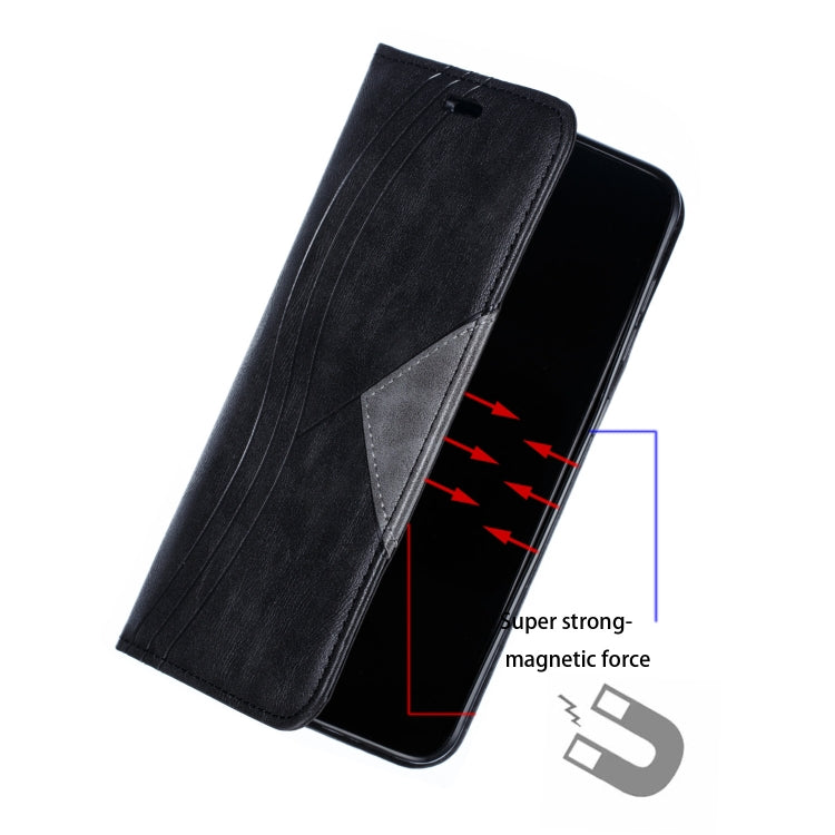 For Galaxy A50 Splicing Color Magnetic Hem Horizontal Flip Leather Case with Holder & Card Slots