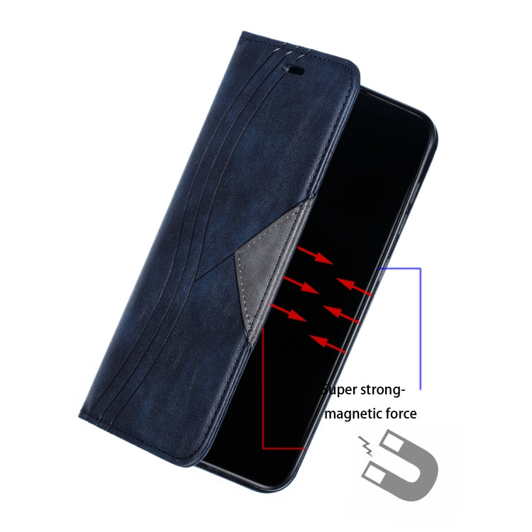 For Galaxy A50 Splicing Color Magnetic Hem Horizontal Flip Leather Case with Holder & Card Slots