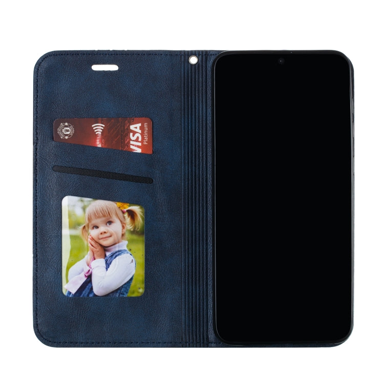 For Galaxy A50 Splicing Color Magnetic Hem Horizontal Flip Leather Case with Holder & Card Slots