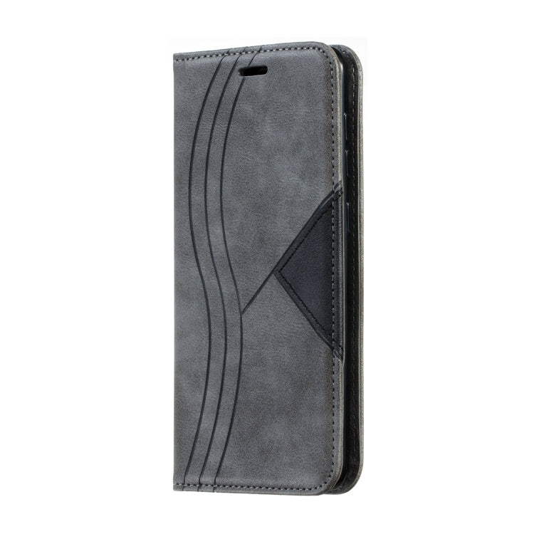 For Galaxy A50 Splicing Color Magnetic Hem Horizontal Flip Leather Case with Holder & Card Slots