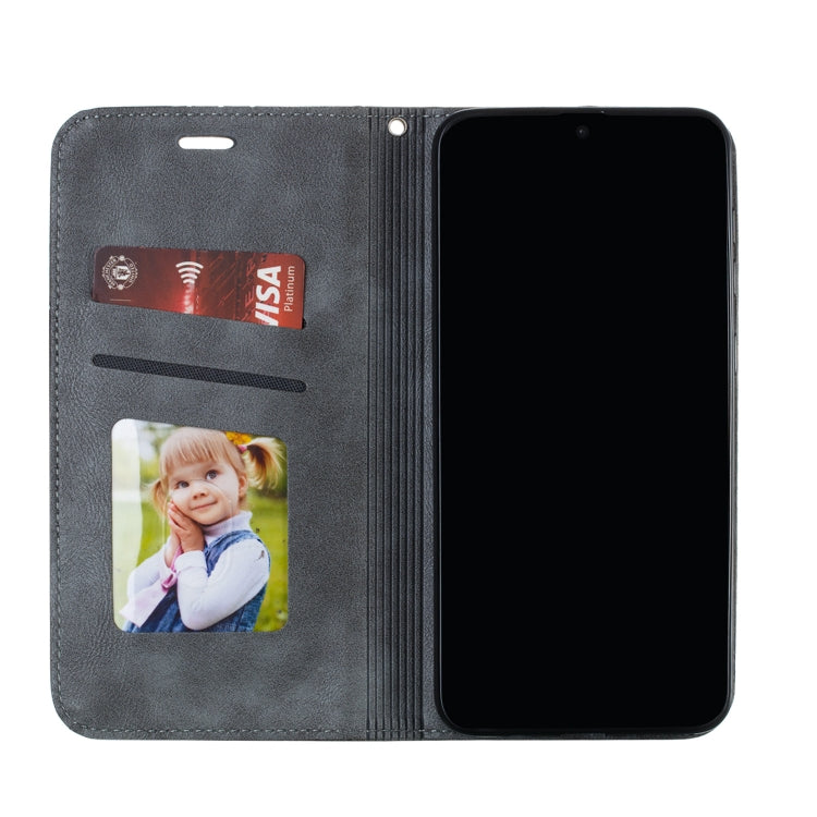 For Galaxy A50 Splicing Color Magnetic Hem Horizontal Flip Leather Case with Holder & Card Slots