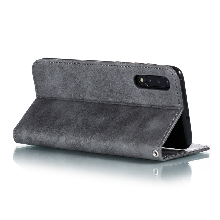 For Galaxy A50 Splicing Color Magnetic Hem Horizontal Flip Leather Case with Holder & Card Slots