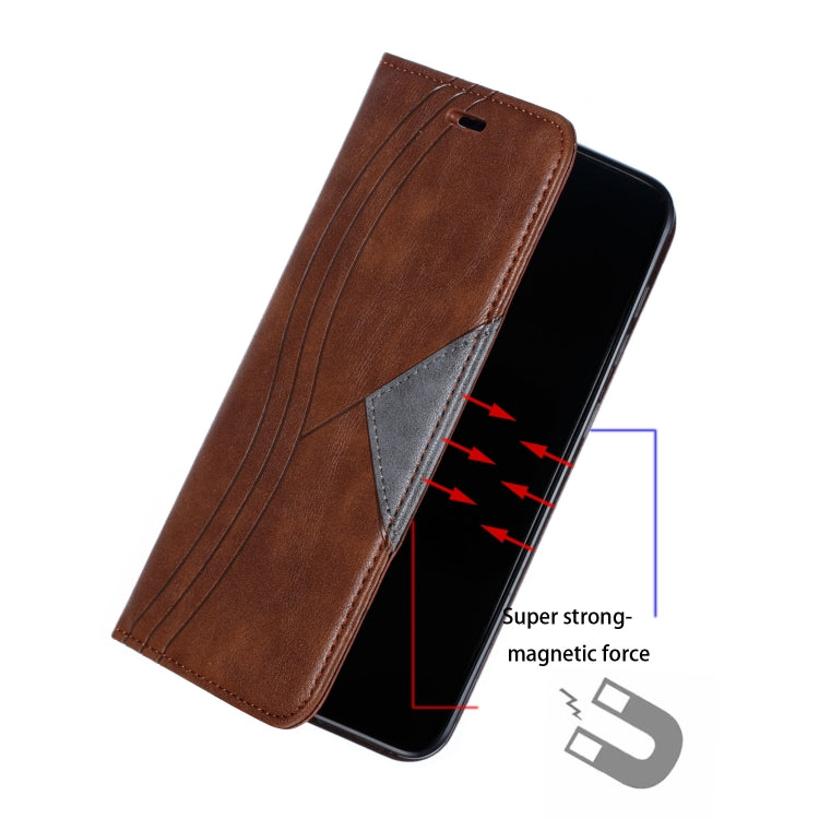 For Galaxy A50 Splicing Color Magnetic Hem Horizontal Flip Leather Case with Holder & Card Slots