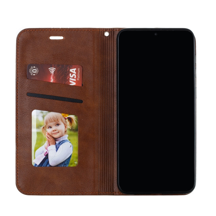 For Galaxy A50 Splicing Color Magnetic Hem Horizontal Flip Leather Case with Holder & Card Slots