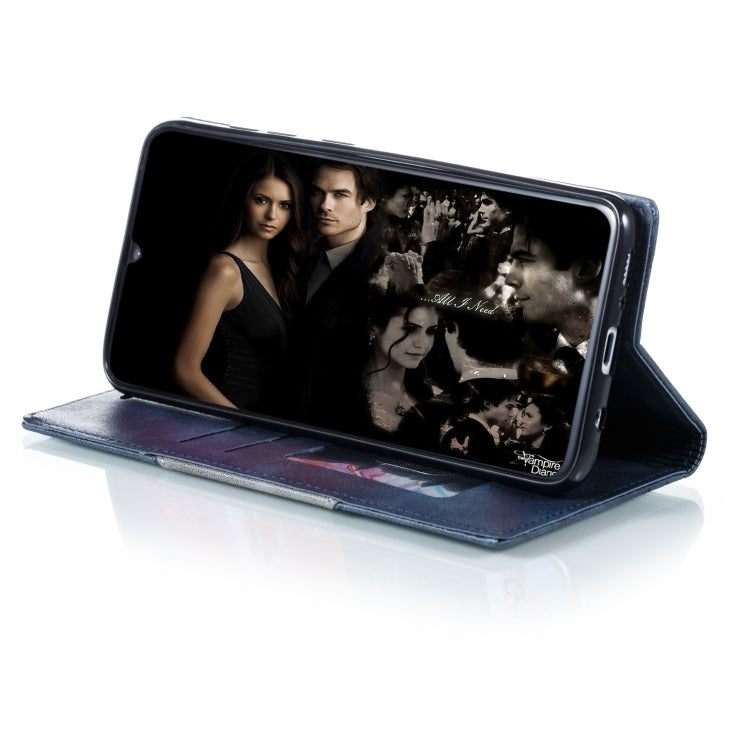 For Galaxy A70 Splicing Color Magnetic Hem Horizontal Flip Leather Case with Holder & Card Slots